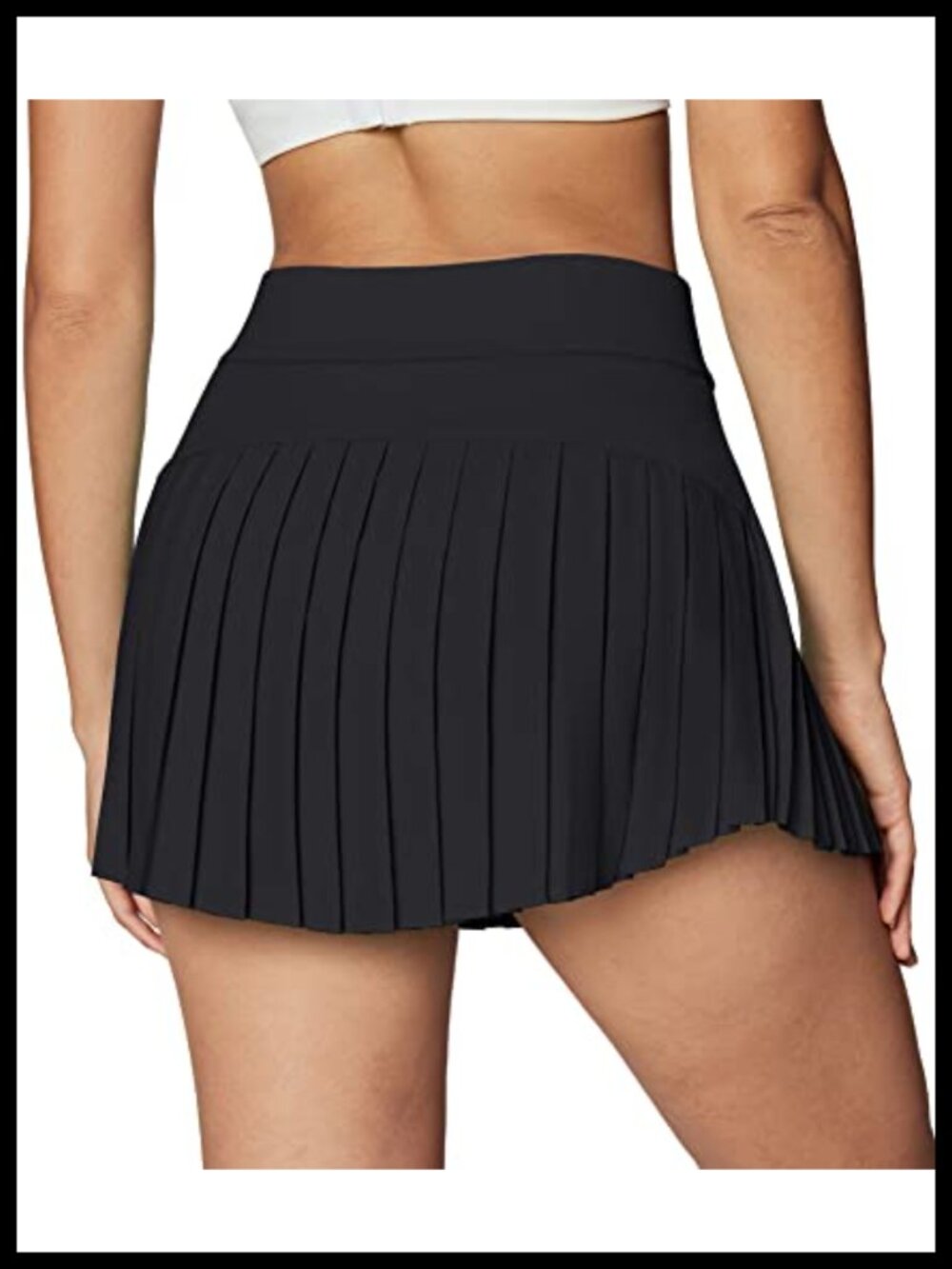 Pleated Tennis Skort with Built-in Shorts Pockets High Waist Athletic Golf Skirt